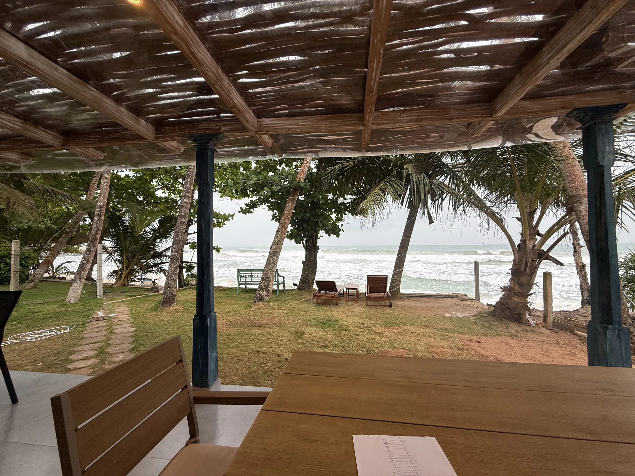 Under the palms